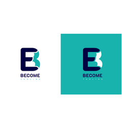 Letter Be Eb B E Logo Design On White Blue