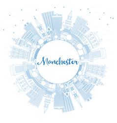 Outline Manchester New Hampshire City Skyline