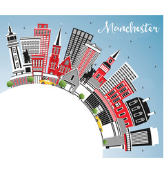 Manchester New Hampshire City Skyline With Gray