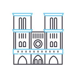 Notre Dame Line Icon Outline Symbol