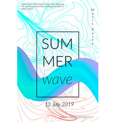 Creative Summer Wave Poster With Shape Retro