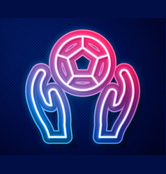 Glowing Neon Line Soccer Football Ball Icon