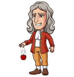 Isaac Newton Dropping An Apple Cartoon Clip Art