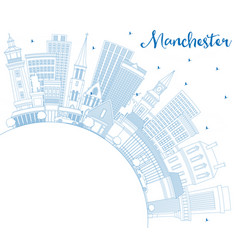 Outline Manchester New Hampshire City Skyline