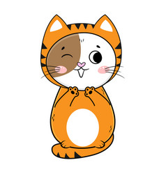 Cute Cartoon Cat In Carnival Costume