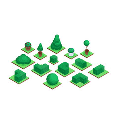 Isometric Park Bushes And Tree For Floral