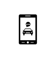 Online Car Chat Icon Black Smartphone