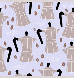 Moka Pot Seamless Pattern Morning Coffee Backgoru