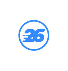 Number 26 Speed Tech Modern Icon Logo