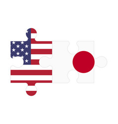 Puzzle Of Flags Of Us And Japan