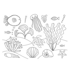 Coloring Page With Sea Animals