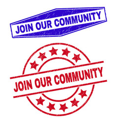 Join Our Community Corroded Stamps In Circle