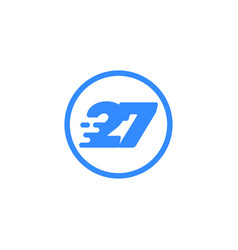 Number 27 Speed Tech Modern Icon Logo