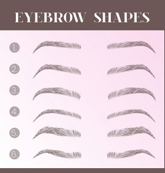 Pink Eyebrow Shapes Types Chart