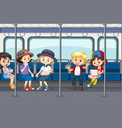 Scene With Many People Using Public Transportation