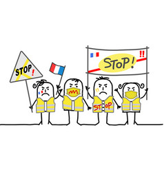 Cartoon Protesting People Against French