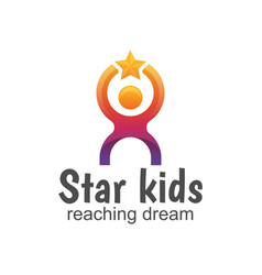 Modern Star Kids Logo Reaching Dream Logo Design