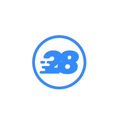 Number 28 Speed Tech Modern Icon Logo