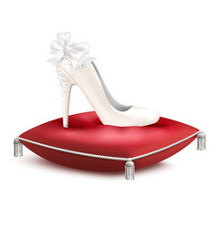 Princess Shoe Pillow Realistic Composition