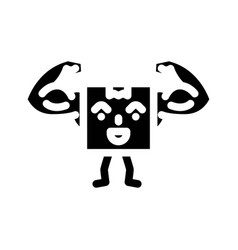 Strong Cardboard Box Character Glyph Icon