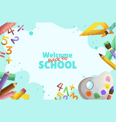 Watercolor Back School Background Design