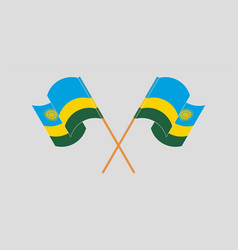 Crossed And Waving Flags Of Rwanda