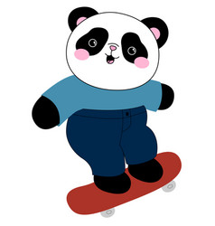 Cute Little Panda On A Skateboard