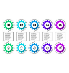 Infographic Template 5 Gears With Icons And Text