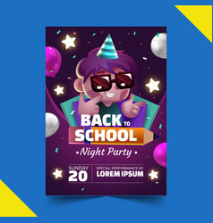 Realistic Back School Party Poster Template Design