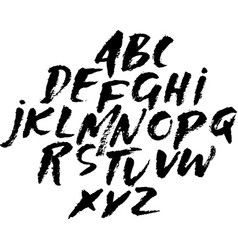 Hand Drawn Font Made Dry Brush Strokes Grunge