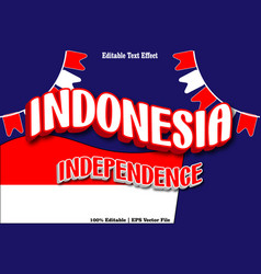 Indonesia Independence Editable Text Effect 3d