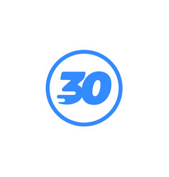 Number 30 Speed Tech Modern Icon Logo