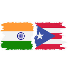 Puerto Rico And India Grunge Flags Connection