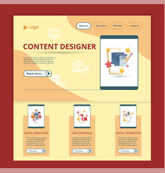 Content Designer Flat Landing Page Website