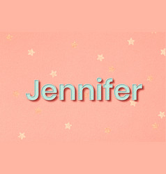 Jennifer Script Word Art Typography