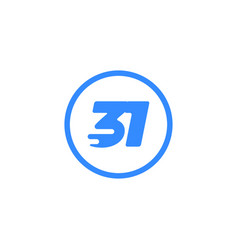 Number 31 Speed Tech Modern Icon Logo