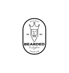 Old Beard Cartoon King Badge Vintage Logo