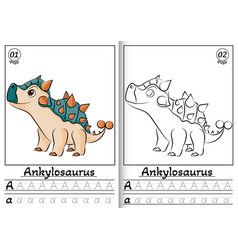 Ankylosaurus Alphabet Abc Coloring Page A Tracing