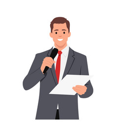 Businessman At Successful Public Speaking