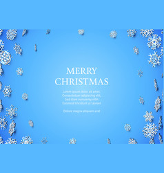 Christmas Card With Snowflakes On Blue Background