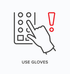 Use Gloves Flat Line Icon Outline