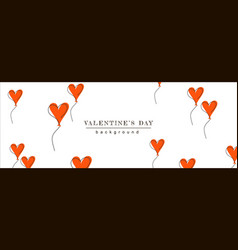 Valentine Day Horizontal Web Banner Red Heart