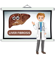 A Doctor Cartoon Character Explaining Fibrosis