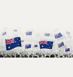 Abstract Crowd With Flag Of Australia Peoples