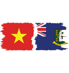 British Virgin Islands And Vietnam Grunge Flags