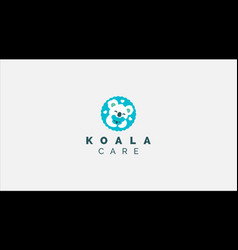 Cute Koala Hugging Heart Care Logo Design