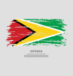 Guyana Flag With Brush Stroke Effect