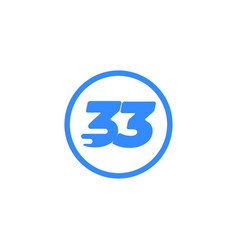 Number 33 Speed Tech Modern Icon Logo