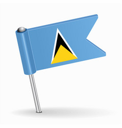 Saint Lucia Flag Map Pointer Layout