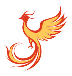 Abstract Red And Orange Phoenix Bird In Flight